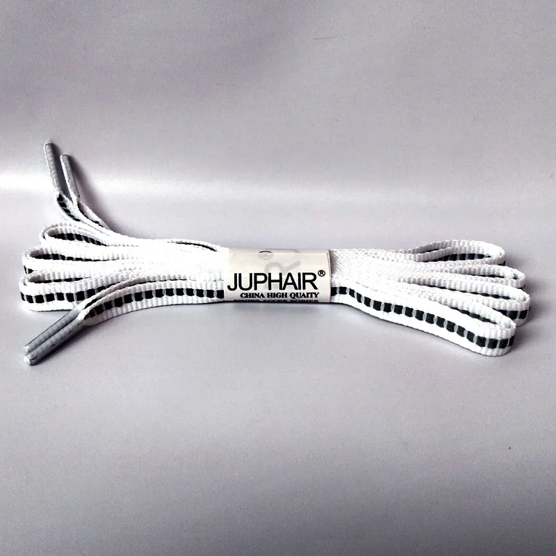 JUP 1 Pair White Reflective Shoelaces Visibility Flat Shoelaces Running Cycling Safty Minimal Fashion Samping Casual Cloth Shoes
