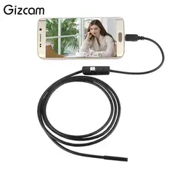 Gizcam OTG Android телефон эндоскоп 6 светодио дный IP67 бороскоп CMOS Micro Камера с 1 * (маленький крючок + магнит + сбоку прослушивание + USB линия)