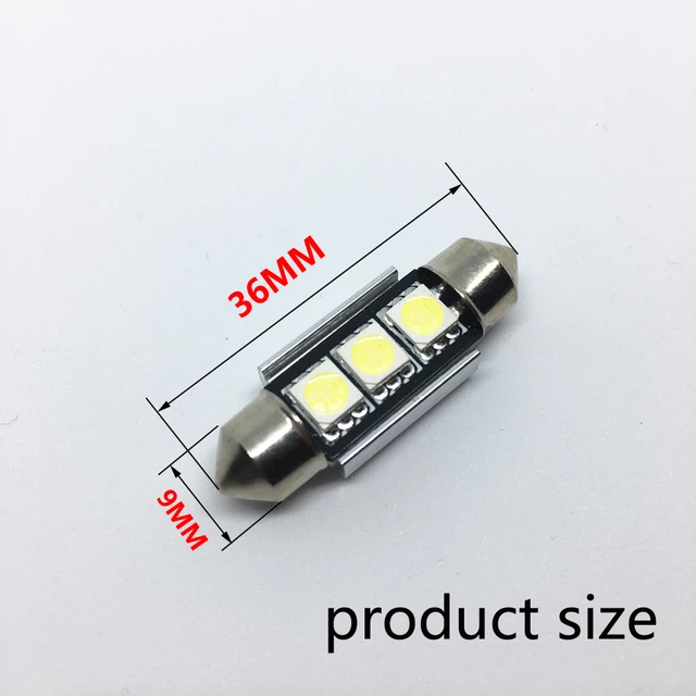 Dome 3 LED C5W SMD Car Interior Lamp 36mm