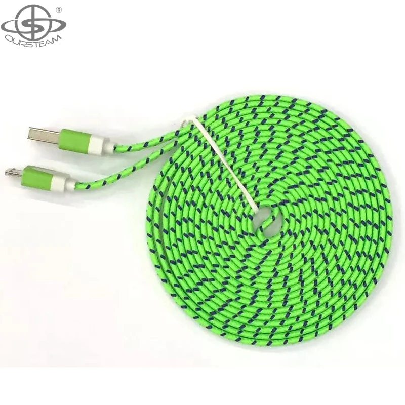 

OURSTEAM Fashion Design 3M Micro USB Data Cable For Sony Playstation 4 Xbox One Wireless Controller Green