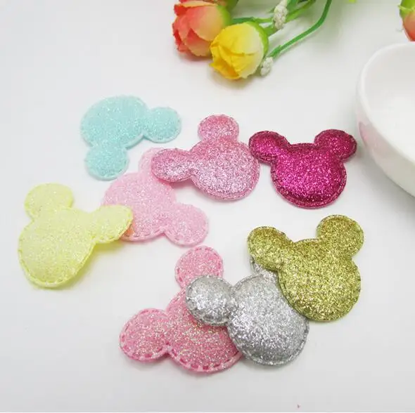 

Sew on Mix Color 3.7cm 80pcs/lot Shiny bowknot Shape Padded Appliques for Cloth Decoration, Cat Head Hair Accessories