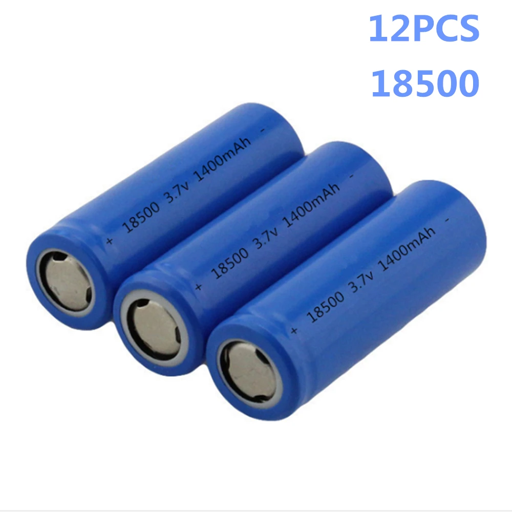 12 шт./лот SHSEJA 3 7 V 18500 1400mAh перезаряжаемая литиевая батарея мощный легкий фонарик
