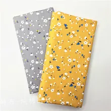 160x50 см саржевая хлопковая ткань ретро желто-серая с цветочным принтом DIY детские постельные принадлежности ткань простыни, наволочки ткань 160 г/м