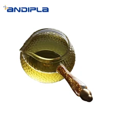 400 мл Творческий термостойкие прозрачный стекло ярмарка чашки китайский чайный набор кунг-фу краткое уникальная ручка общественной Чай Кофе Кружка