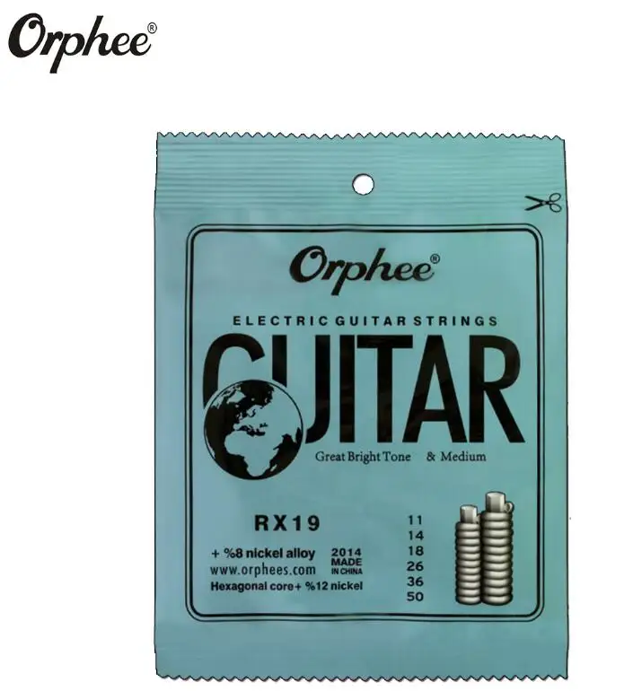 SunRhyme Orphee 10 шт. набор струн для электрогитары RX15/RX17/RX19 6 струн Струны для электрогитары супер светильник - Цвет: RX19