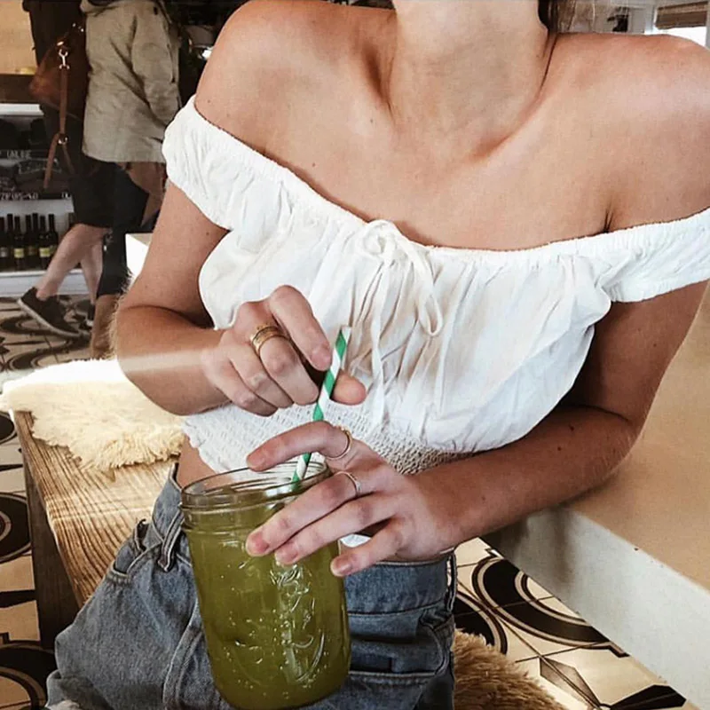 

Elegant Bow Tie Up Front Tank Tops Women Summer Ruched Elastic Crop Top Streetwear Sexy White Camis Cool Girls Tube Tees 2019