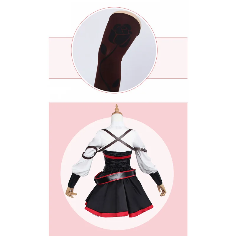 Ruby Rose Cosplay RWBY 3 Season Red Dress Cloak Battle Uniform Costume 2017 NEW