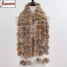Горячая Распродажа, шарф из натурального кроличьего меха, женский зимний теплый шарф из натурального кроличьего меха, женские вязаные шарфы из натурального кроличьего меха