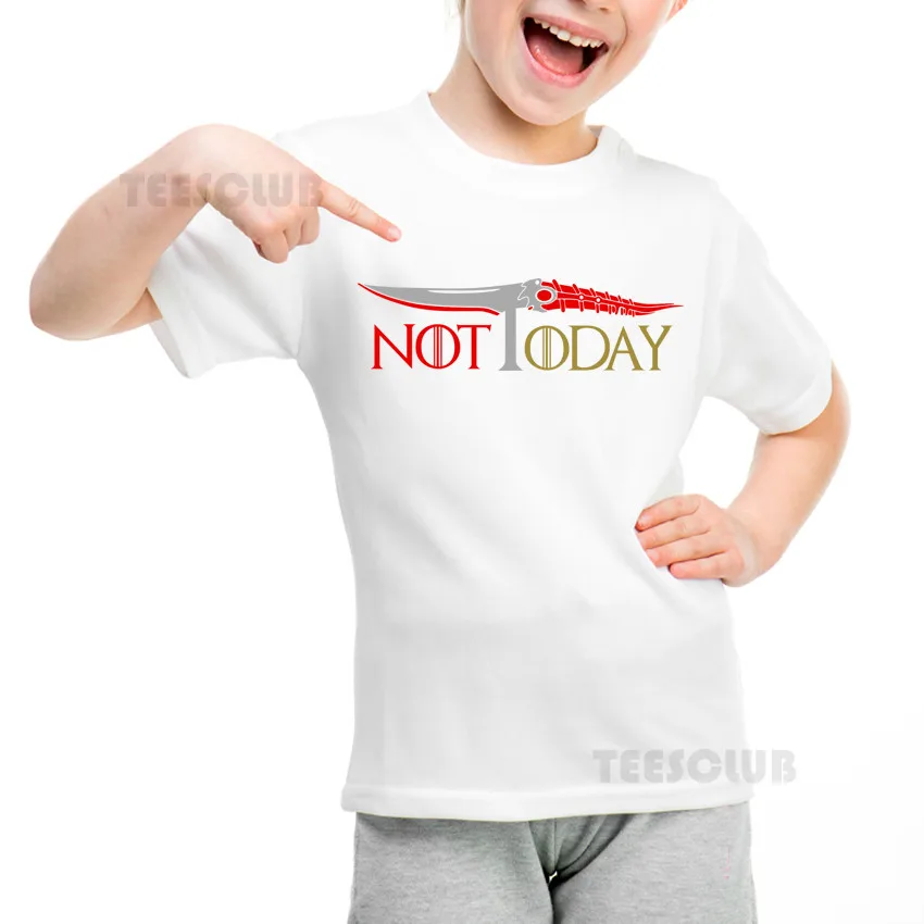 

2019 New Game Of Thrones Not Today Print T shirt Kids Summer Clothing the House of Black and White Design Children T-shirt