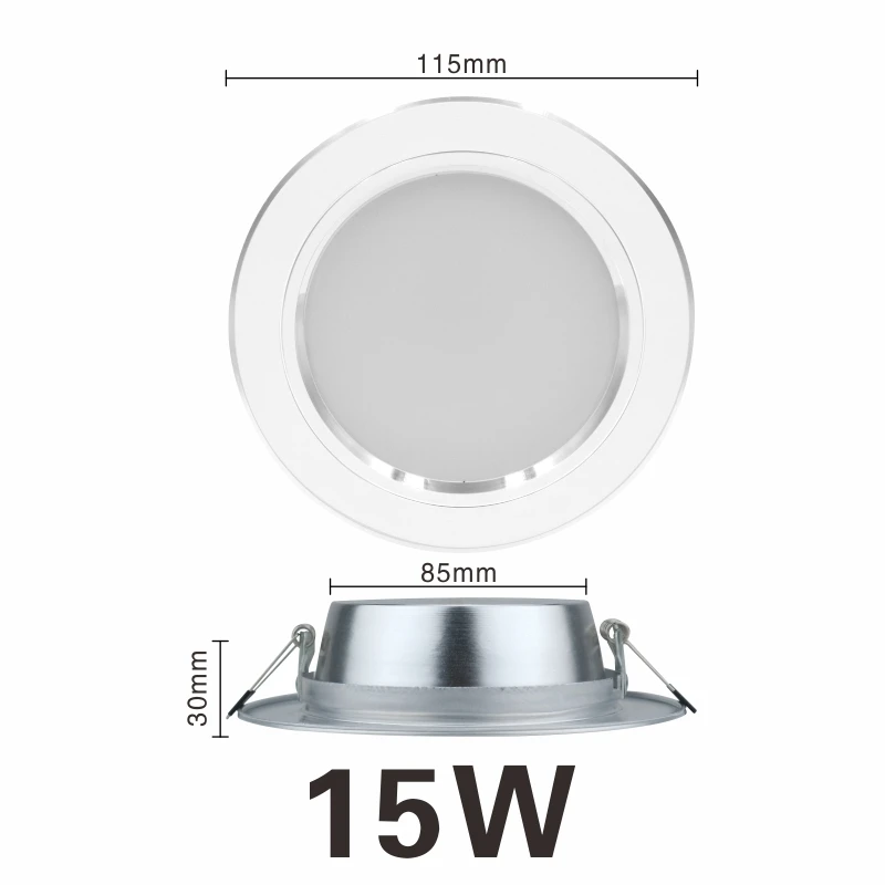 Потолочный светодиодный светильник белый 5 Вт 7 Вт 9 Вт 12 Вт 15 Вт теплый белый/холодный белый утопленный светодиодный свет AC 220 В 230 в 240 В - Испускаемый цвет: 15W 220V