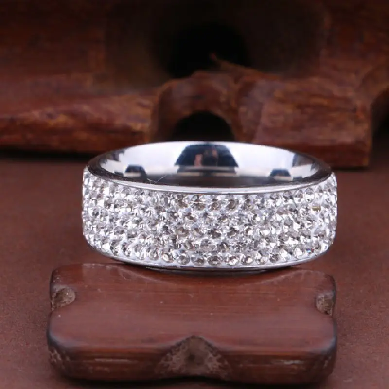 Мода пять рядов полный фианит женский перстень ювелирные изделия Роскошные титановые Свадебные сверла свадебные аксессуары