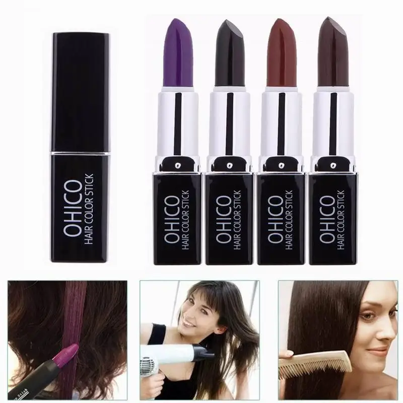 

1pc New Plant Extracts Disposable Temporary Hair Dye Coloring Pen Pencil Stick Lipstick Covering White Hair