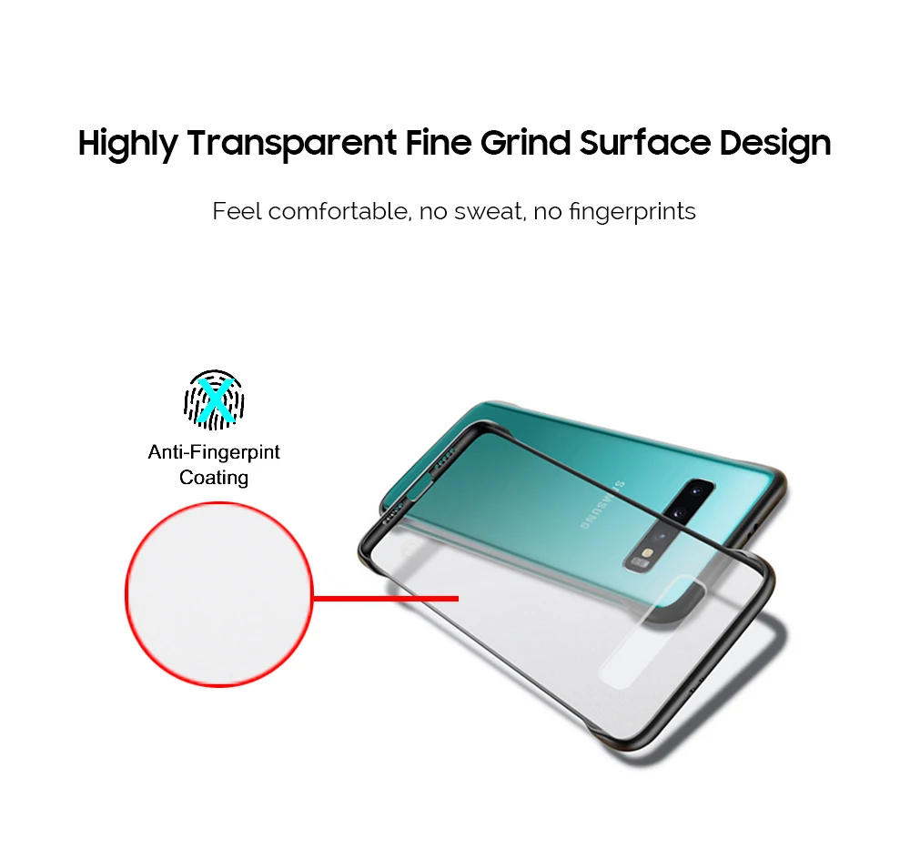 CENMASO Frameless Bumper Ultra Thin Design Case for Samsung S10 Case Shockproof Case for Samsung Galaxy S10 Plus Case Cover