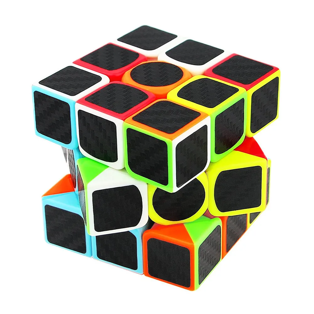 3x3x3 Magic Speed Smooth Rubiks Cube Puzzle Easy Twist Carbon Fiber Toys 