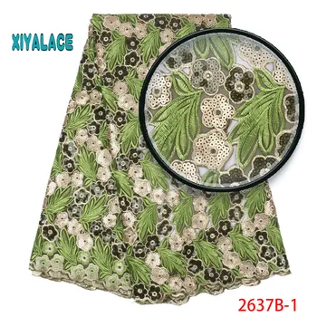 

African lace fabric Sequins Lace Fabric 2019 Embroidered Nigerian Net Laces Fabric Bridal High Quality French Tulle YA2637B-1