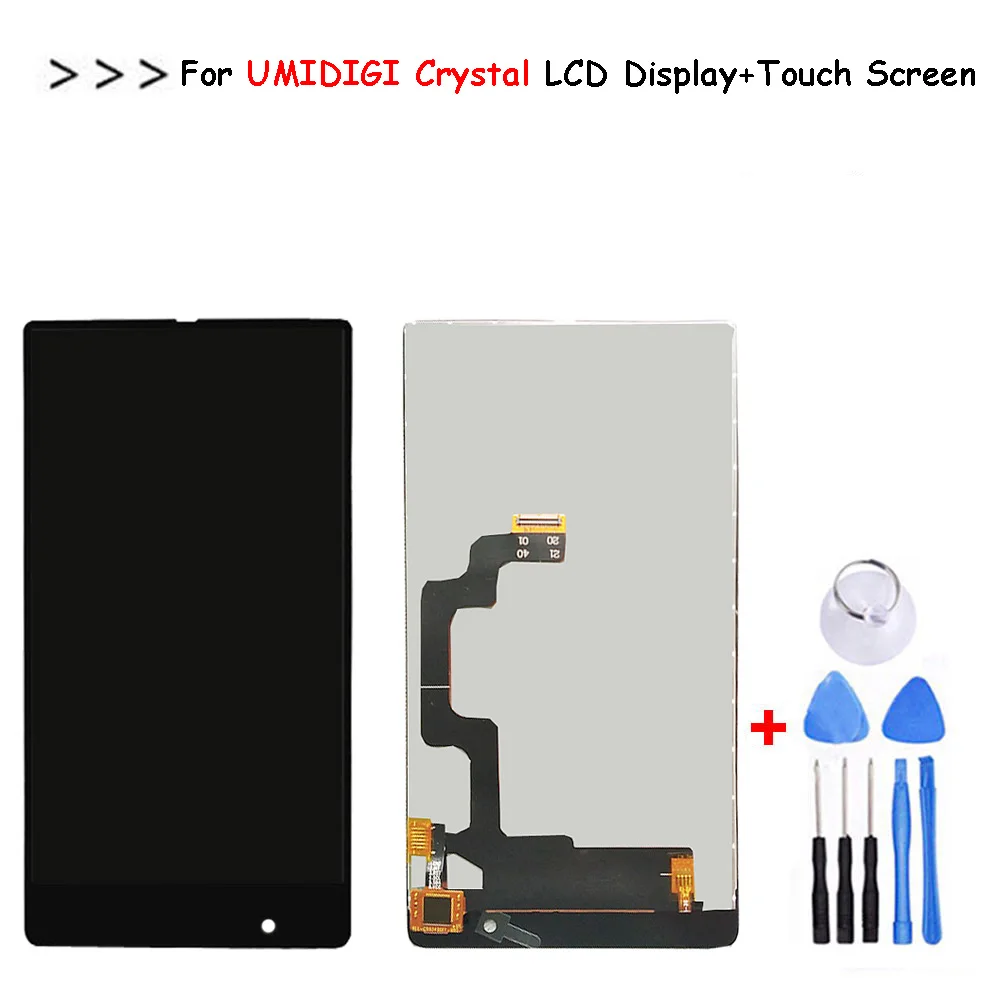 Kopen 5.5 inch UMIDIGI Crystal Lcd scherm + Touch Screen Digitizer Vergadering 100% Getest LCD + Touch Digitizer voor UMI Crystal + gereedschap