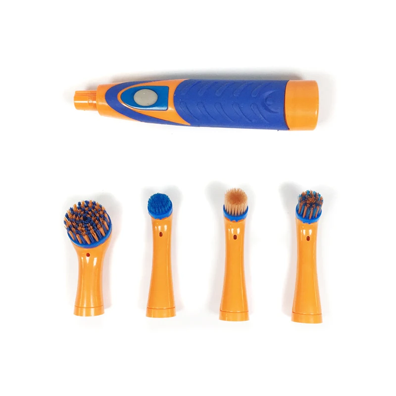 JX-LCLYL 26CM Super Sonic Scrubber Electric Cleaning Brush Household All Purpose W/4Heads Random Color