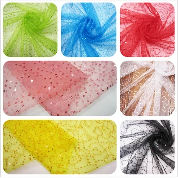 

150cm Wide Shining Star Transparent Fabric Soft Net Lace Yarn Gauze Fabrics For Wedding Dress,Party Decoration 5m/lot