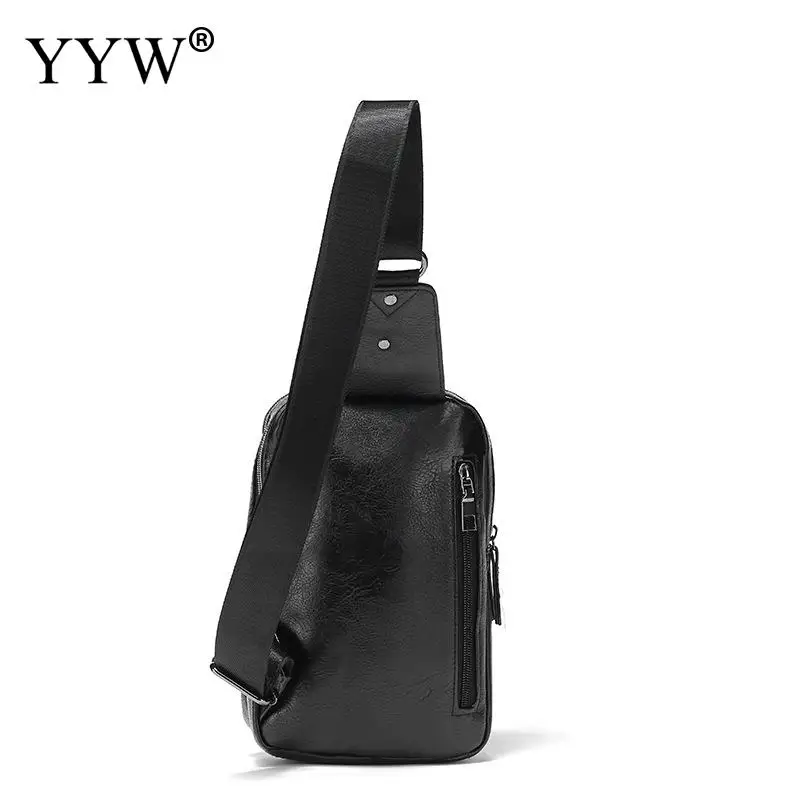 Оптовая продажа Бизнес мужской ремень сумки из мягкой искусственной кожи сумка черная сумка Многофункциональный Грудь Сумки отверстие