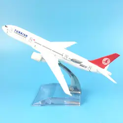 Бесплатная доставка 16 см TURKISH AIRLINES 777 металлический сплав модель самолета игрушка самолет подарок на день рождения
