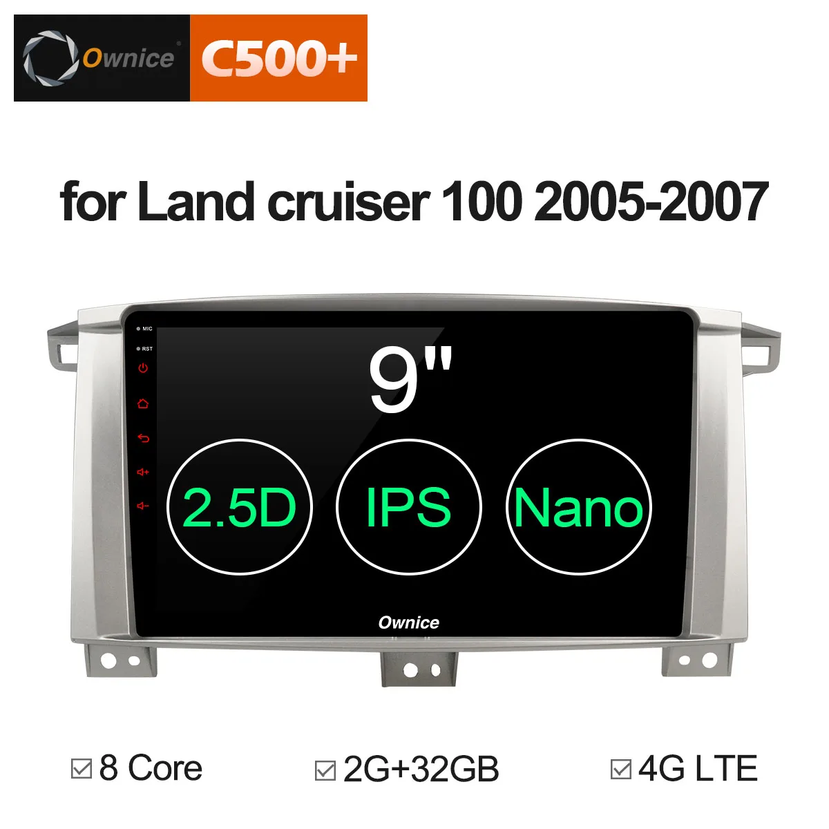 Ownice C500 + G10 8 Core Android 1 Автомагнитола DVD gps навигации для Toyota Land cruiser 100 LC100/ lexus LX470 2005