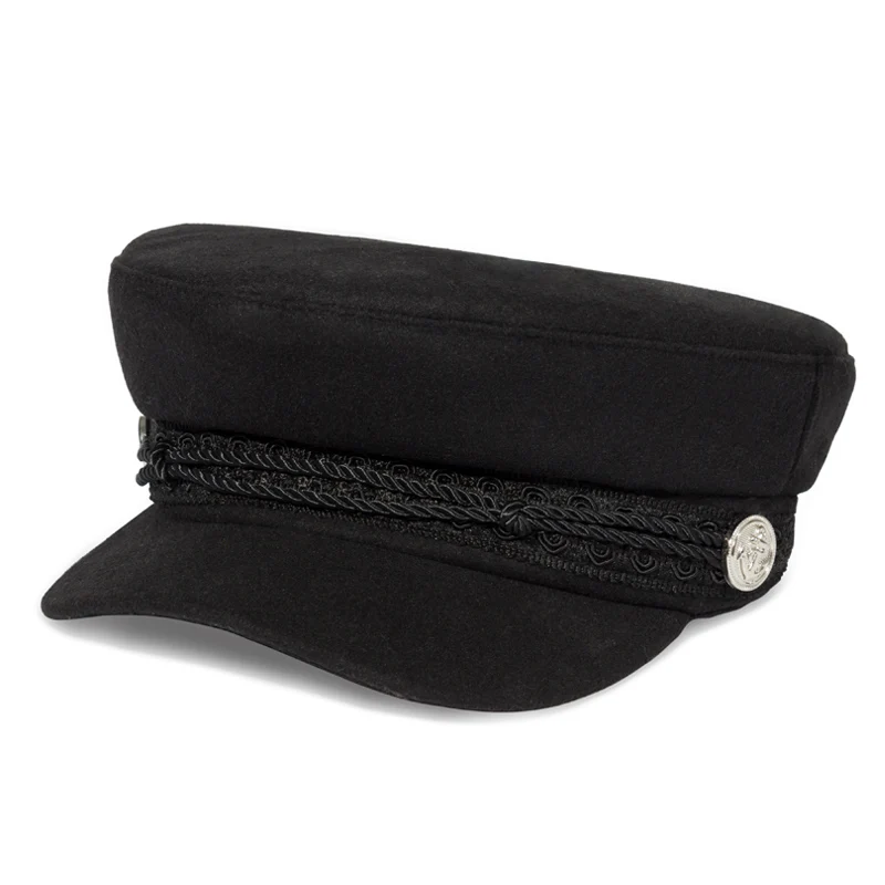Модная Черная кепка, Женская Повседневная Уличная Кепка, плоская кепка, элегантная однотонная осенне-зимняя Восьмиугольные шляпы, теплый женский берет - Цвет: A