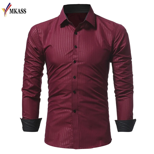 Men Shirt Brand Male High Quality Long Sleeve Shirts Casual Hit Color