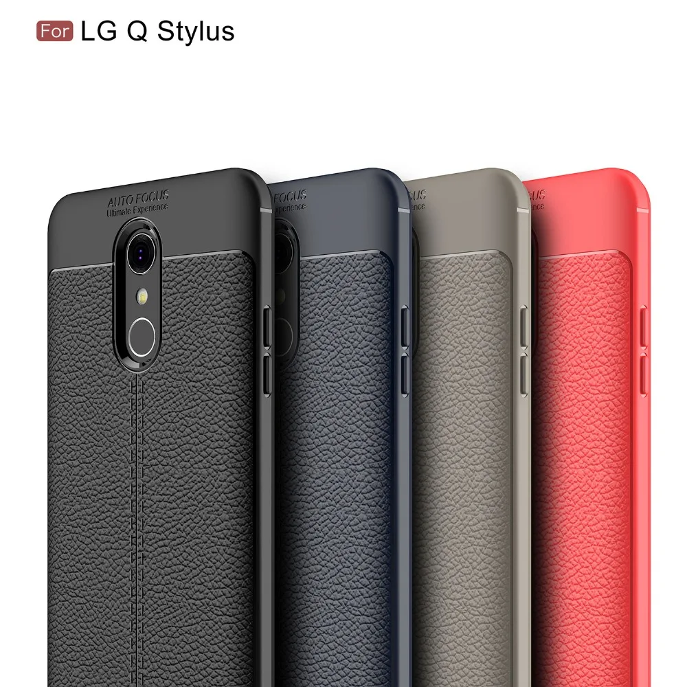 

sFor LG Q Stylus Case Silicone Coque Luxury Litchi Texture PU Leather Soft TPU Back Cover Case For LG Q Stylus Phone Cases Funda