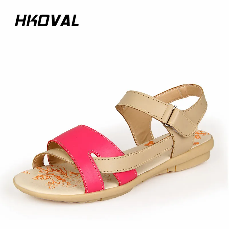 

HKOVAL Women Sandals Fashion Female Shoes Summer Casual Comfortable Ladies Flats Woman Shoes Sweet Soild Sandals
