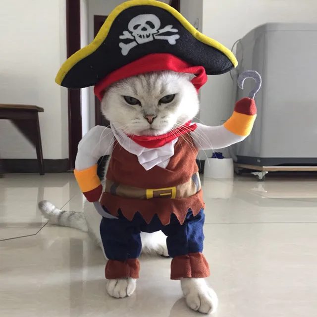 Pet Clothes Cosplay Pirate Dogs Cat Halloween Cute Costume Clothing Comfort For Small Medium Dog New Arrival 2018 B#