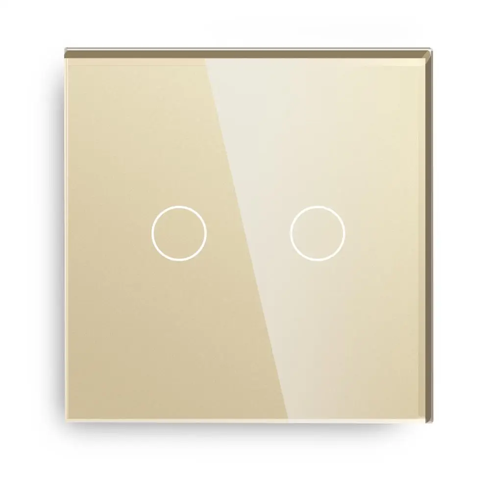 Bseed EU Wireless Touch dimmer 2 Gang 1 Way Gold Touch dimmer led
