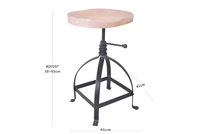 Chair Industrial Furniture Countryside Saddle Coffee Chair Rotating Wood Seat Metal Bar Stool Height Adjustable Bar Chairs Chair Industrial Furniture Countryside Saddle Coffee Chair Rotating Wood Seat Metal Bar Stool Height Adjustable Bar Chairs