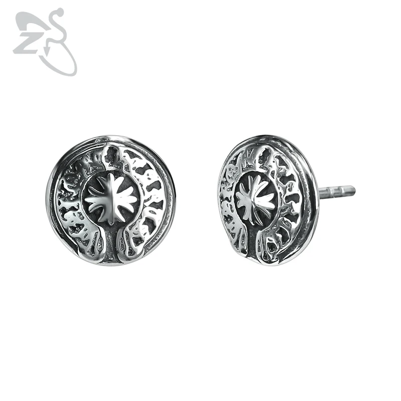 ZS 1 пара, маленькие серьги-гвоздики в стиле хип-хоп для мужчин и женщин, ювелирные изделия в стиле панк из нержавеющей стали, винтажная серьга в готическом стиле, аксессуары