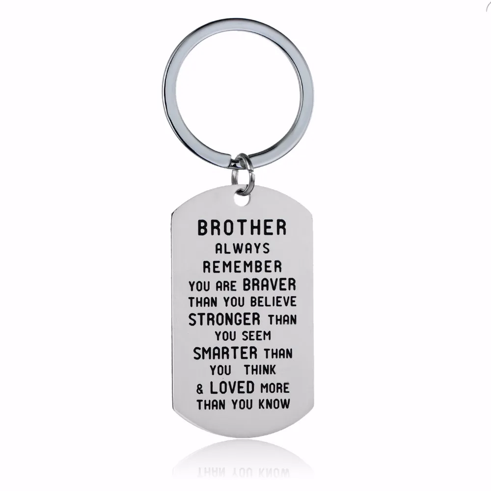 BESPMOSP Sister Inspirational You are Braver Than You Believe Pendant Keychain Keyring