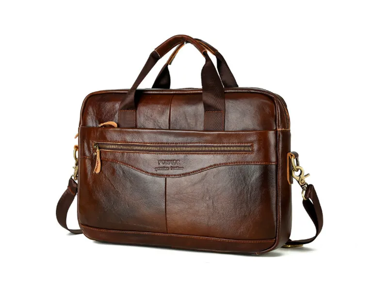 Высококачественный портфель из натуральной воловьей кожи, мужские сумки из натуральной кожи, сумки через плечо, мужские деловые сумки-мессенджеры для ноутбука
