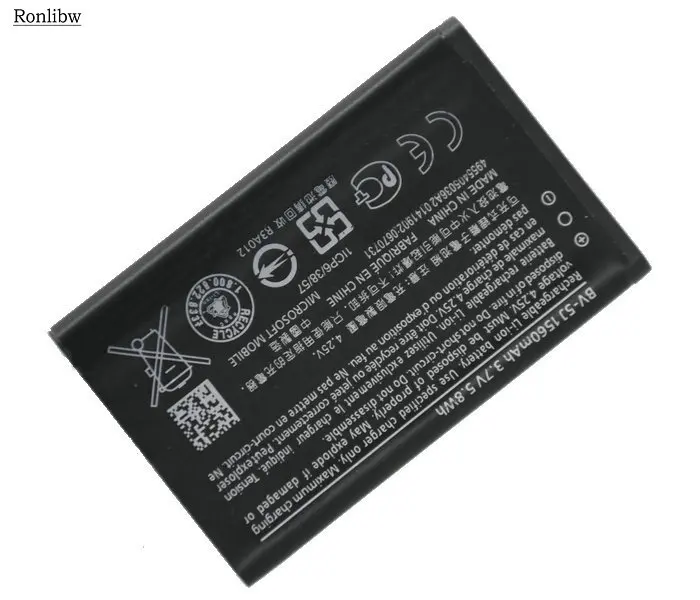 Ronlibw запасной аккумулятор для Microsoft Nokia Lumia 435 532 RM1069 1560 BV5J BV 5J 1071 мАч мобильный