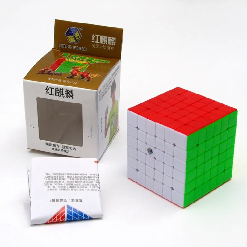 YuXin Red Kylin 6x6x6 волшебный скоростной Куб Черный Твист 6 слоев 6x6 Cubo Magico головоломка профессиональные обучающие игрушки, подарки