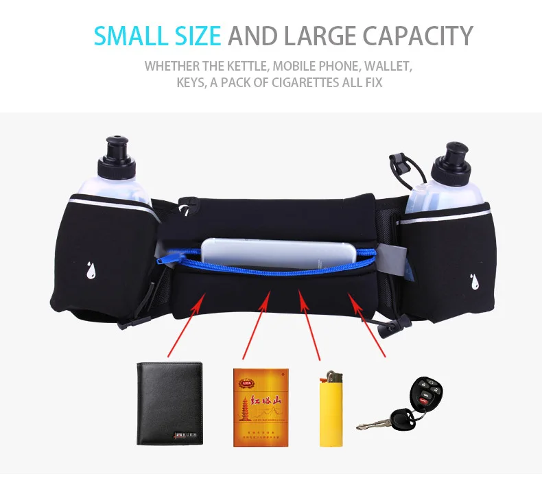 Tfshining Running Phone Bags for 4-6 Waist Pack Outdoor Sport Hiking Racing Gym Fitness Lightweight Hydration Belt Water Bottle (5)