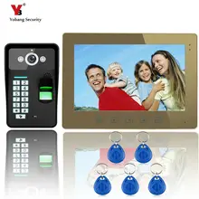 Yobang Security 10″ Fingerprint Recognition Video intercom door bell Phone Password access control Intercom System IR Camera