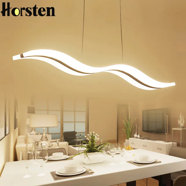 Us 131 87 35 Off Modern 38w 97cm Led Pendant Lights Lamp Kitchen Living Dining Room Light Fixtures Hanging Dimmable With Controller 220v In