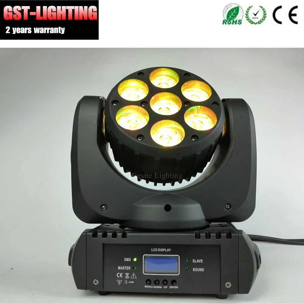 4 шт./лот 7x12 Вт RGBW Луч Мини Moving Head Light 7 шт. Quad Цвет светодио дный стирка DJ