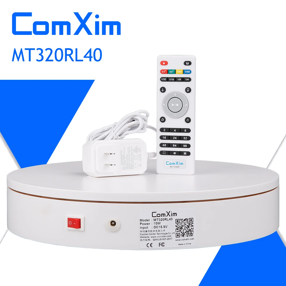 ComXim 32 см 12,6 дюйма вращающийся электрический поворотный стол для фотосъемки с дистанционным управлением, выставочный стенд