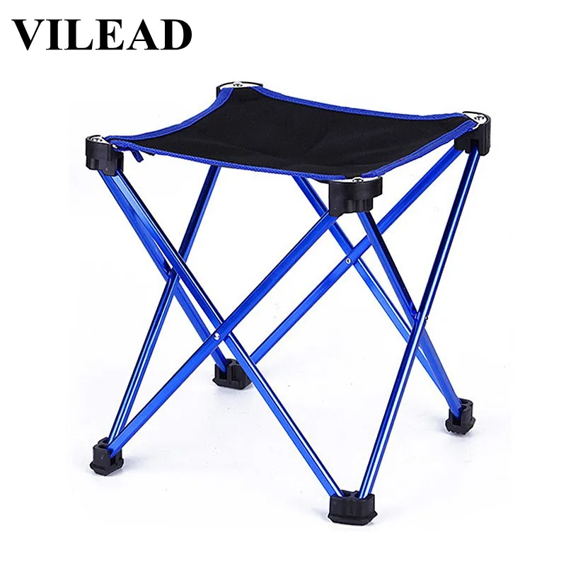 

VILEAD 4 Colors Folding Portable Picnic Chair Aluminum Camping BBQ Beach Fishing Outdoor Seat Ultralight Folding Hard 20*20*20cm