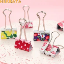 4 шт./партия 19 мм фруктовый цвет смайлик дизайн зажимы кошелек ласточкин хвост металлический зажим для бумаги скоросшиватель зажим для школы и офиса