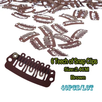 

Hair Extension Clips 24mm Brown Snap Clip U Shape Wig Clips Hair Weave Clips