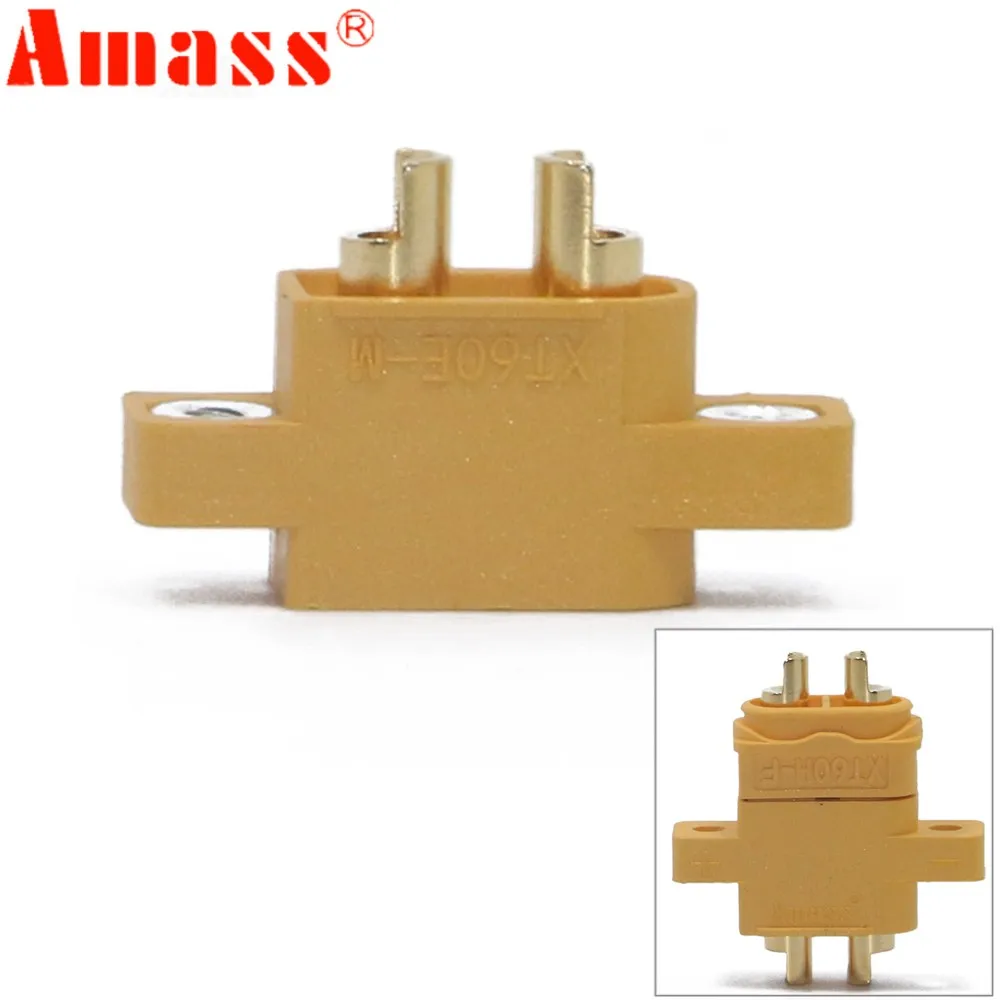 

100pcs AMASS XT60E-M Male Plug Connector ForFPV Racing Models Multicopter Fixed Board DIY Spare Part