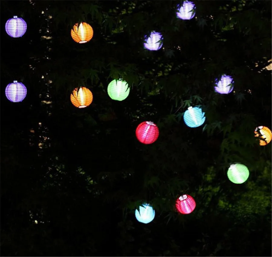 solar lighting system Waterproof 10/20/30pc Lantern Ball Solar String Light Globe Ball Christmas Party Fairy String Light Outdoor Patio Garden Garland solar wall lights outdoor