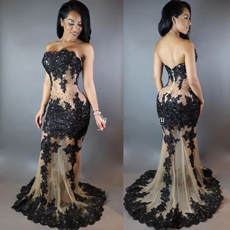 black champagne dress