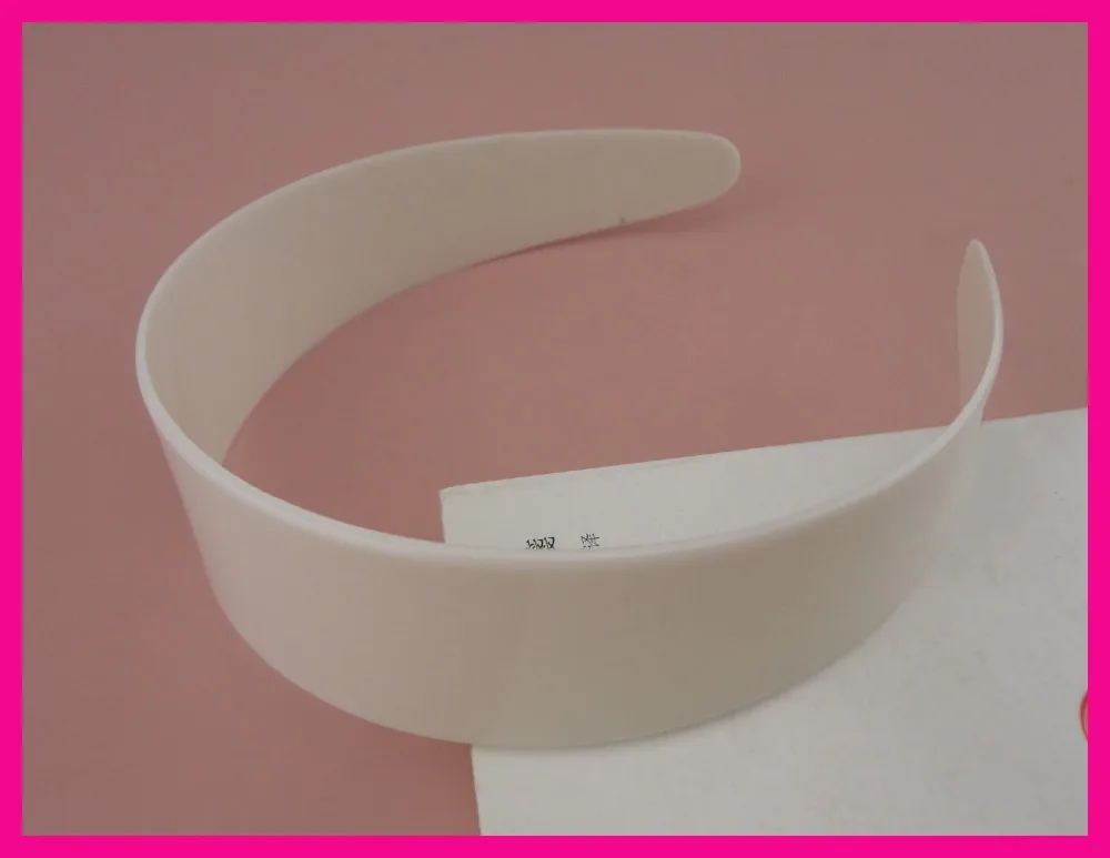 

10PCS 3.8cm 1.5inches White Plain Plastic Hair Headbands wide no teeth as DIY accessories women hairbands
