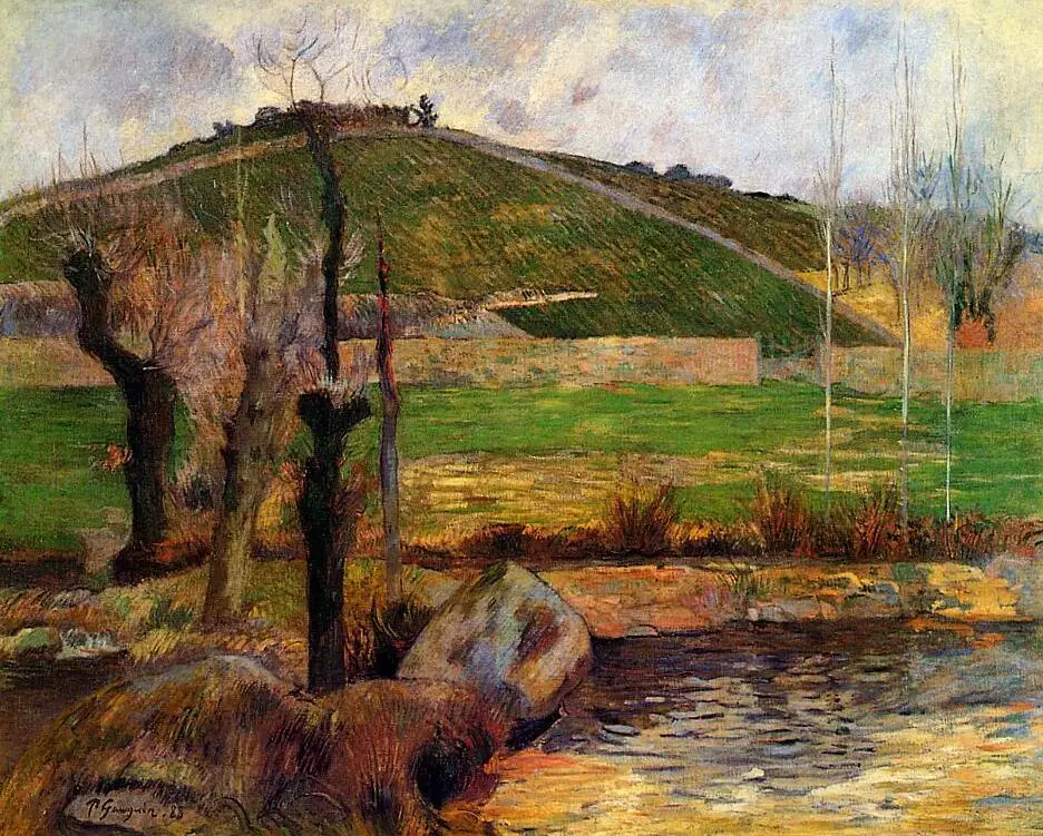 

High quality Oil painting Canvas Reproductions River Aven below moun Saint Marguerite (1888) by Paul Gauguin hand painted